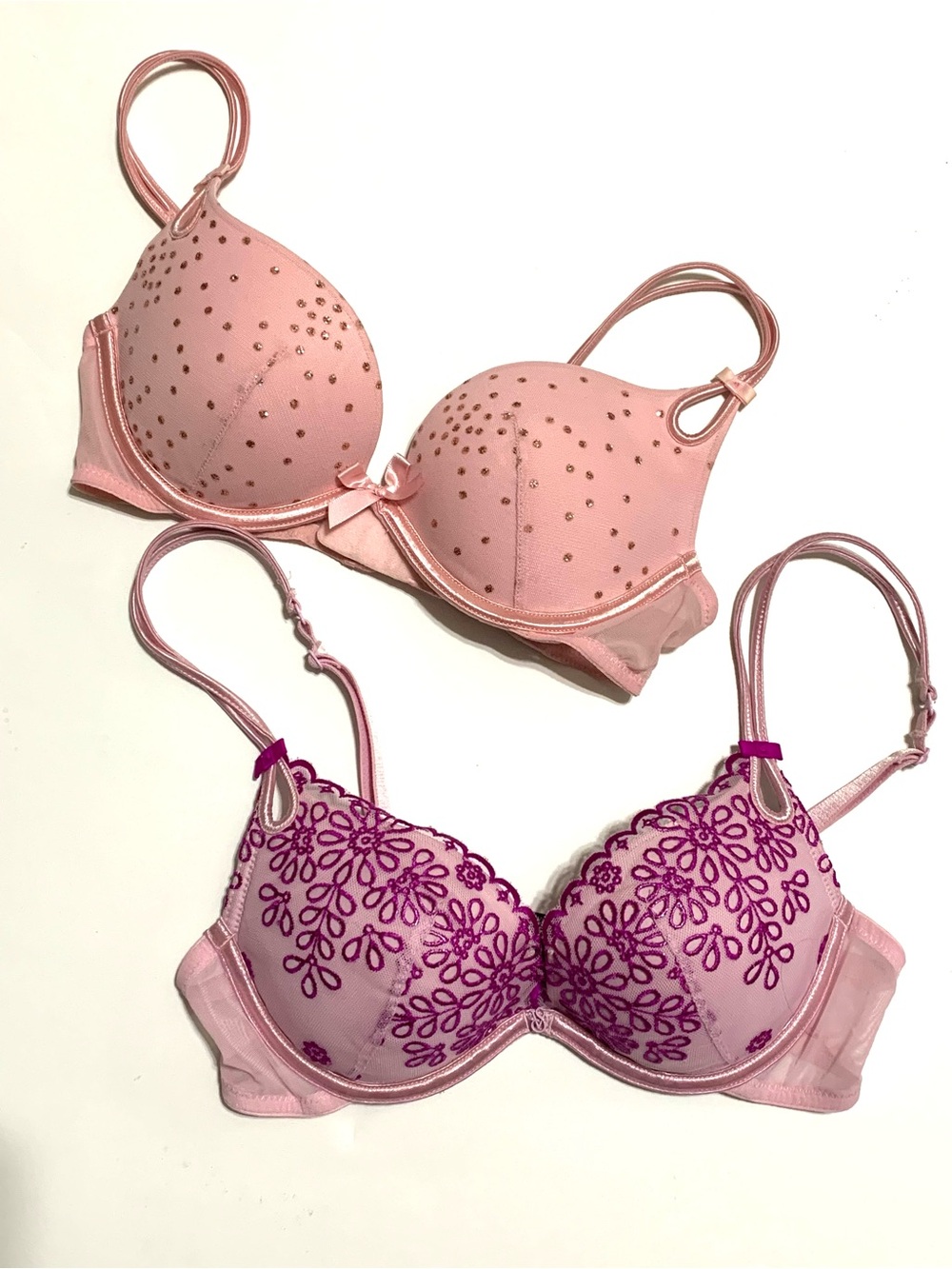 Lot of 2 Victoria’s Secret Sexy Little Things Bras Bundle Push Up 32B
